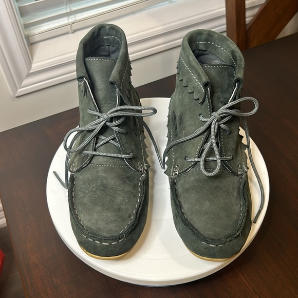 OLIBERTE Green Suede Hirari Moccasins Booties Made In Africa Women’s Size 39 - Picture 7 of 17